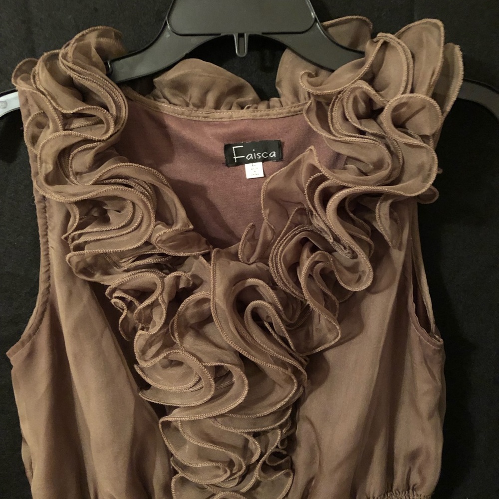 Fiasca Rose High Collar Hunter Green Top Size L - Picture 3 of 8